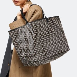 Goyard Goyardine Saint Louis GM Black Shoulder Tote Bag